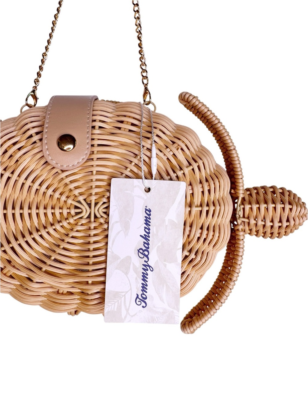 TOMMY BAHAMA NWT Wicker Woven Turtle Bag One Size in Natural - Picture 9 of 14